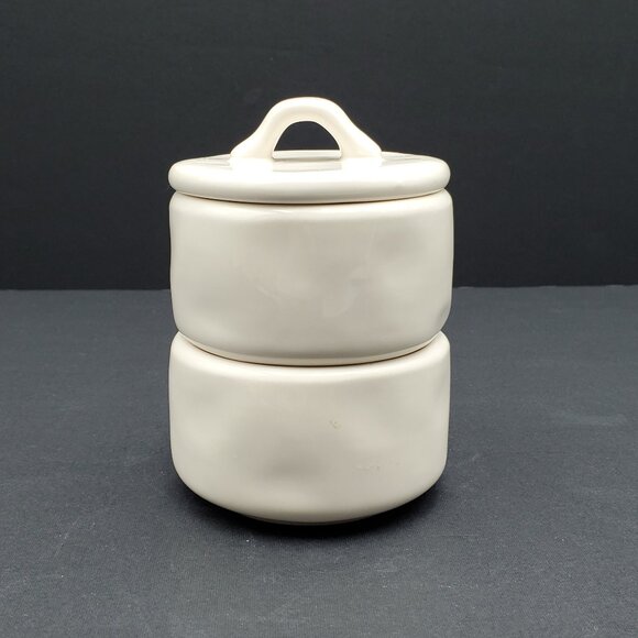 Rae Dunn Salt & Pepper Stacking Cellars Salt Pepper Stackable Cellar Set - Picture 7 of 8